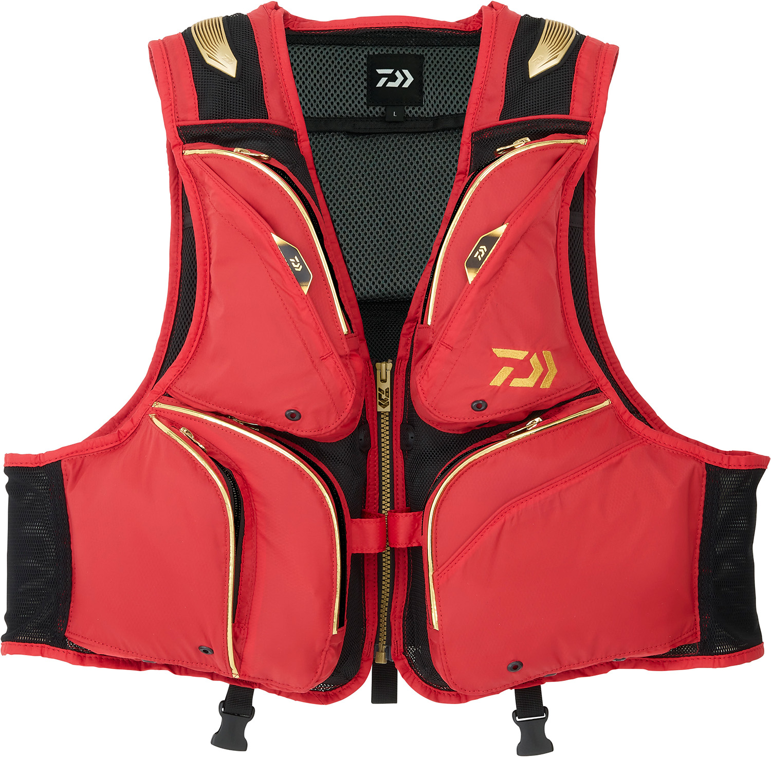 ダイワ DV-3025 ショートフィッシングベスト　レッドL DV-3025F フロートショートフィッシングベスト(ウェア)｜DAIWA