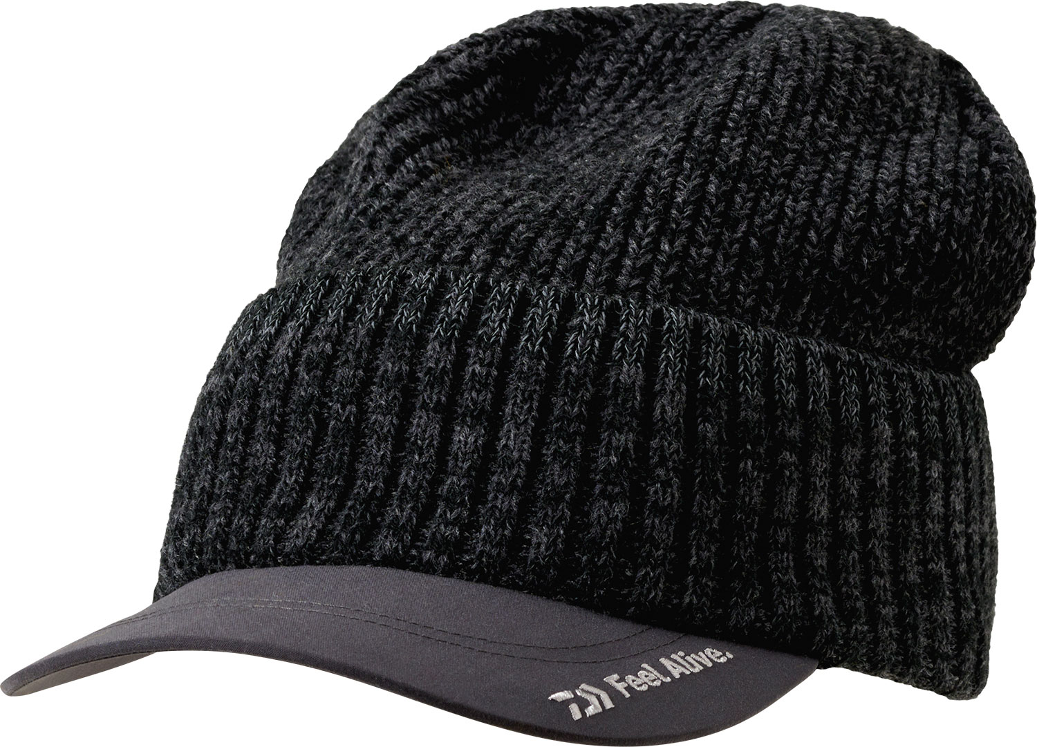 美品★DAIWA★ダイワ★フィッシング★刺繍★デカロゴニット★帽子★ビーニー★黒 DC-9326W バイザー付きニットキャップ(ヘッドウェア)｜DAIWA