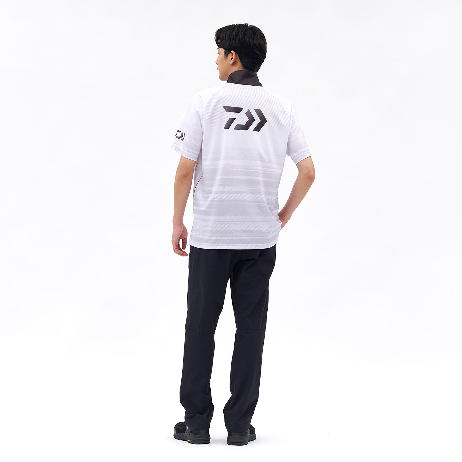 2026　DAIWA ダイワ フィッシングシャツ DE-7426 ホワイト L DE-7426 ハーフスリーブ ドライシャツ フルジップ(ウェア)｜DAIWA