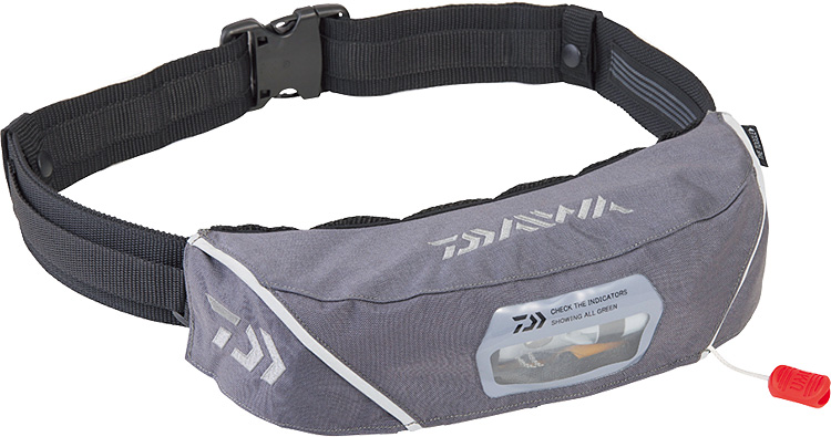 Daiwa ウエストライフジャケット ブラック/グレー DF-2222 インフレータブルライフジャケット(ウエストタイプ自動